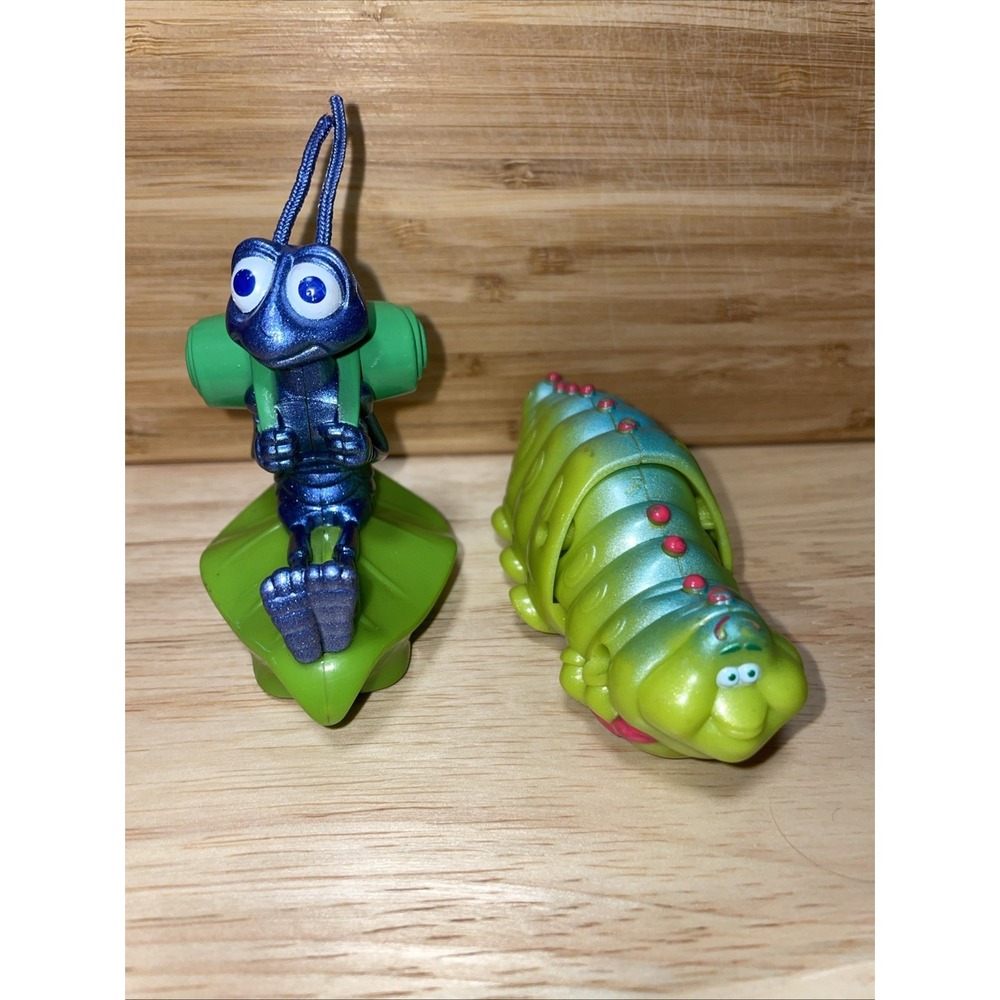 1998 McDonalds Happy Meal Bugs Life Toys Set Lot of 2 - Flik and Heimlich